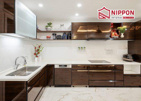 Mẫu tủ bếp đẹp hình chữ L 19