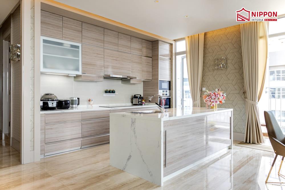 Tủ bếp cho nhà chung cư 70m2