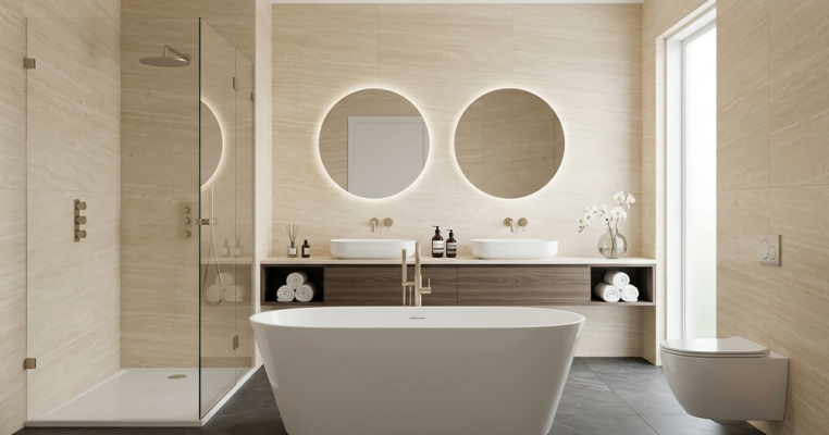 Gắn giá để khăn, lọ mỹ phẩm